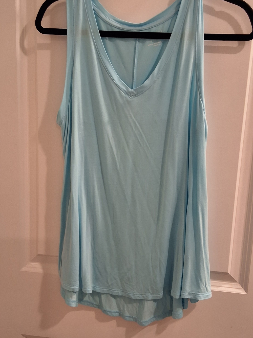 Light Blue V-Neck Women's Tank Top